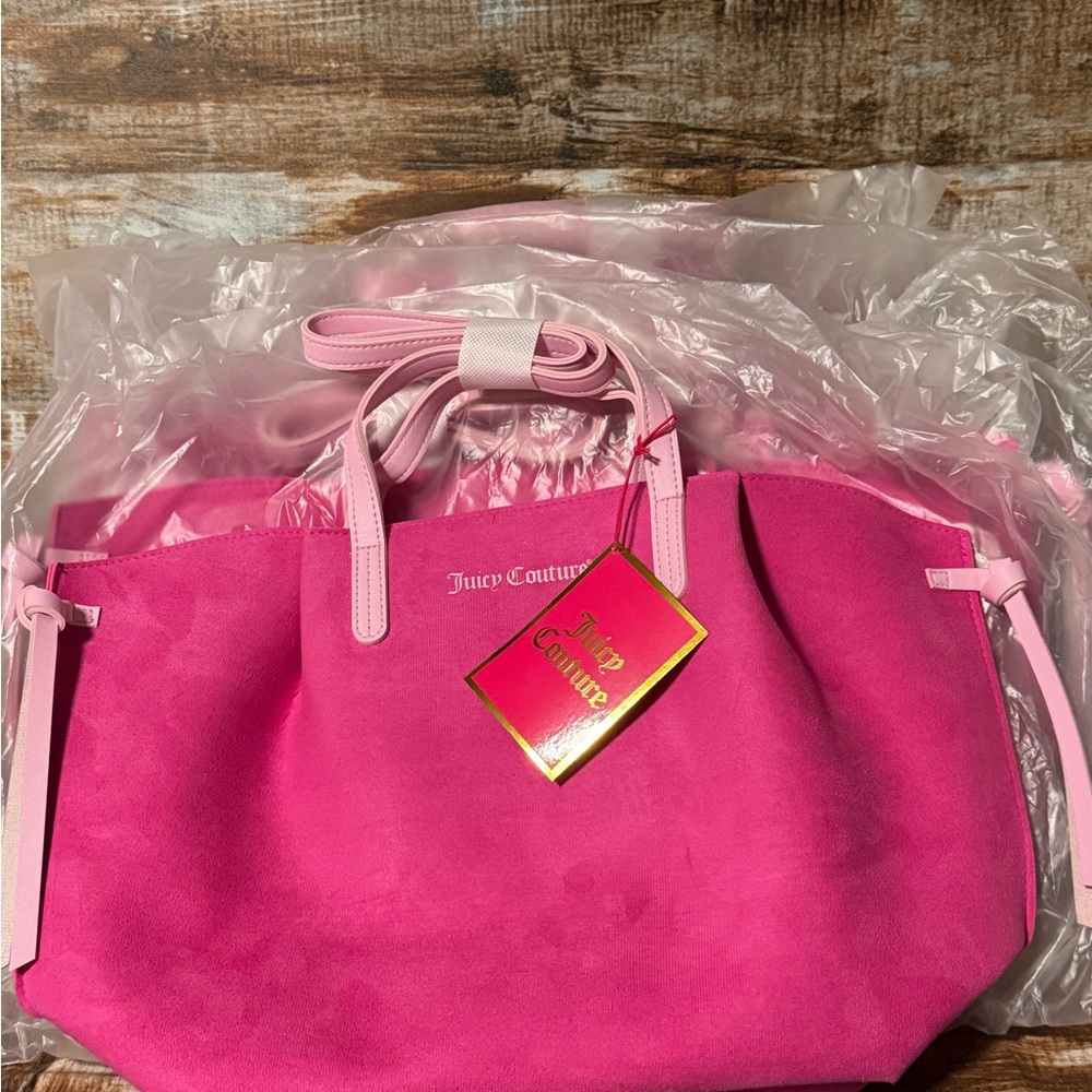 5 Juicy Couture Large Pink Tote Bag approximately 10” deep by 17” wide